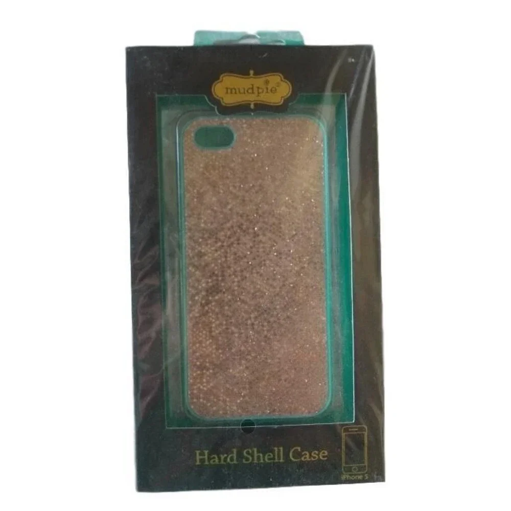 Mud Pie Serena Sparkle Hard Phone Case Cover Teal Gold Apple iPhone 5 NEW Boxed